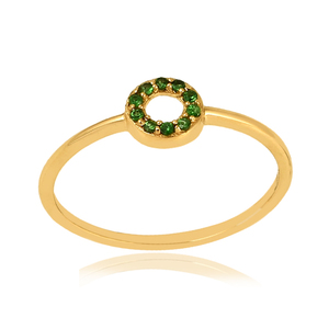 Élégante bague de luxe quotidienne en plaqué or vert CZ avec pierres précieuses bague en argent sterling 925 bijoux pour femmes - Product Image 3