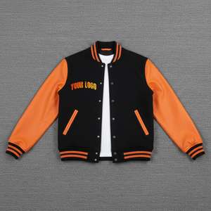 Veste de baseball varsity pour homme, coupe régulière, imprimé lettres colorées, boutonnée, avec poches, doublure polaire d'hiver, coupe ajustée, streetwear - Product Image 6