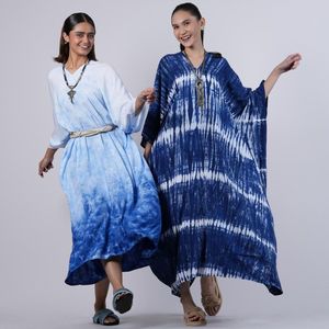 คาฟตันอาบายาเรยอนมัดย้อมสำหรับผู้หญิงพร้อมผ้านุ่มสวมใส่พอประมาณในช่วงเวลาแห่งจิตวิญญาณและเวลาละหมาด - Product Image 2