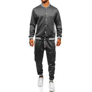 Conjunto Deportivo de Invierno para Hombre, de Cuero Genuino Premium, con Capucha y Transpirable, Chaqueta y Pantalón de Cuero de Lujo, Moda Urbana - Product Image 1