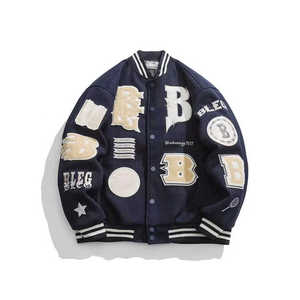 Streetwear Manteaux avec Patch Vestes Hommes Varsity College Veste Vintage Sweat Casual Unisexe Baseball Varsity Jacket - Product Image 2