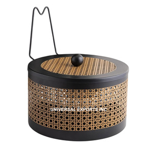 Calentador de alimentos de Metal dorado y negro, cazuela decorativa de forma redonda, olla caliente de Metal nueva al por mayor con estilo clásico - Product Image 1