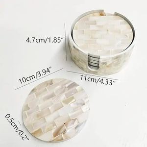 Sous-verres en nacre pour boissons Décoration de table de service pour boissons Tapis et tampons Juice Safe to Clean - Product Image 5