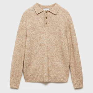 Personalizable de alta calidad visón gris para Polo suéter 100% algodón tejido mezcla de lana traje de invierno-transpirable antiarrugas - Product Image 1