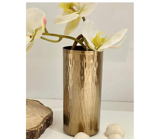 Vase à fleurs décoratif en aluminium finition or haut de gamme pour la décoration intérieure de la maison, de l'hôtel et du salon - Product Image 4