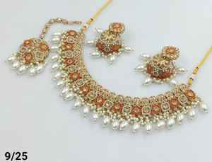 Indian Traditional Gold Plated Jhumka Earring & Magtika <b>Necklace</b> Set for Women Drop & Motipearl Design for Parties Women & Girls - Product Image 2