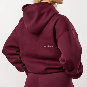 Haute qualité figue femmes goutte épaule à capuche hiver polaire 100% coton Anti-rides respirant blanc haute rue coupe détendue - Product Image 1