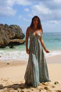 Vestido Maxi de Rayón con Efecto Tie-Dye Ecológico, Estilo Boho Cruzado, Semi-ajustado, para Playa, sin Espalda, Cómodo, con Borlas y Efecto Ombré, Casual para Mujer - Product Image 5