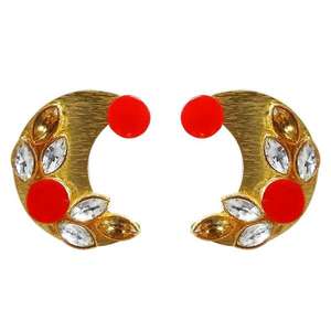 Kriaa Gold-Plated <b>Resin</b> <b>Stone</b> Stud Earrings Fine Cuff 1311406E - Product Image 1