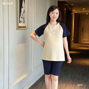 Precio al por mayor maternidad algodón uso diario Suave 4 vías estiramiento transpirable sudor absorbente afilado impreso B791 ropa - Product Image 3