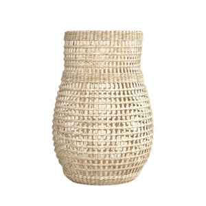 Jarrón blanco bohemio hecho a mano, artículo elegante de verano, algas marinas de tejido suelto para el hogar, flores decorativas, regalo moderno de Vietnam - Product Image 1