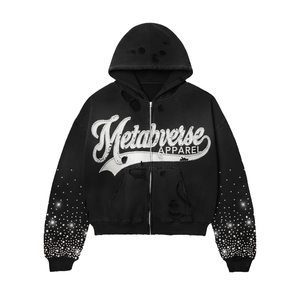 Sweat à capuche Streetwear 100% coton pour hommes, style fermeture éclair, avec broderie tendance et aspect tendance - Product Image 5