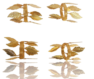 Accueil Artisanat Exportation Personnalisé Métal Feuille Forme Ronds De Serviette Nouvelle Arrivée Or Ronds De Serviette pour Bureau Hôtel Mariage Restaurant Utilisation - Product Image 6