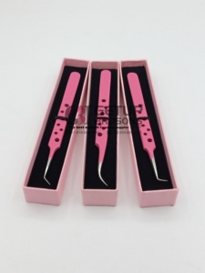 ขายส่ง คีมต่อขนตาแบบวงกลม GETUP BROSONS IMPEX 90 องศา สีชมพูเคลือบผง คีมโค้งสแตนเลส - Product Image 5