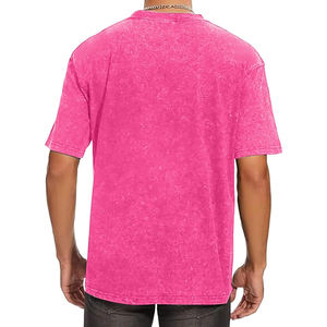 Moda de peso pesado al por mayor fabricantes de ropa de hombre personalizado 100% algodón Vintage lavado ácido camiseta para hombres - Product Image 5