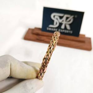 Brazalete de Cobre Trenzado de Doble Capa, Ajustable, Diseño de Cadena Entrelazada, Hecho a Mano, Ligero, para Hombres y Mujeres - Product Image 2