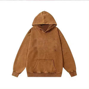Moda vintage alta calidad buen precio 100% algodón sol desteñido duradero lavado ácido gota hombro pulóver hombres Sudadera con capucha hombres - Product Image 1