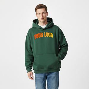 Sweat-shirts à capuche pour hommes en molleton 100% coton personnalisés de la rue principale, manches longues, coupe ample, style poche kangourou, vêtements décontractés - Product Image 3