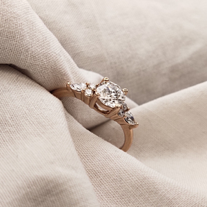 Anillo de diamante cultivado en laboratorio de solitario de joyería fina, anillo de diamante de corte de oro rosa de 18 quilates, anillo de Plata de Ley 925 de alta calidad para Unisex - Product Image 4