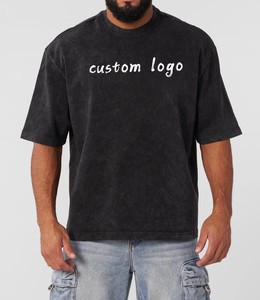 Qualité supérieure 100% coton lavage à l'acide Vintage T-shirts en gros haute qualité surdimensionné Gym décontracté DTG impression Sweat T-Shirt - Product Image 5