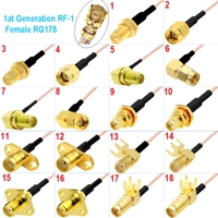 RF1 U.FL a SMA Hembra Montaje en Panel de brida de 4 orificios RG178 Puente de extensión de antena flexible Conjunto de cable RF