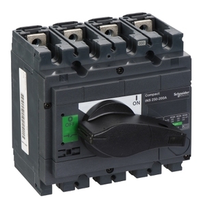 Sezionatore Schneider Electric 31103 Compact INS250-200 200A con maniglia rotante nera, 4 poli, versione standard - Product Image 1