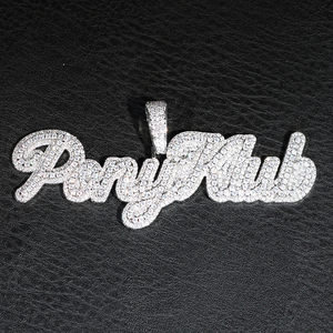 Pendentif Breloque Diamant Rond Taille Brillant en Argent Sterling 925 Plaqué Or Pureté VVS Style Hip Hop Certifié IGI Bijou de Fête - Product Image 2