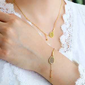 Trendy Waterproof and Tarnish Free 316l Stainless Steel Tennis Wholesale Custom 18k Gold Plated Fine Jewelry Set for Women - Product Image 4