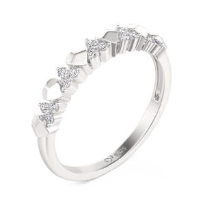 Jeulia Minimalist Heart <b>Ring</b> Sterling Silver with Zircon-Men's Rhodium Plated Gift Jewelry - Product Image 2