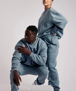 Ropa deportiva personalizada para hombre, conjunto de ropa de calle, sudadera de cuello redondo de lana, Jogger, entrenamiento de invierno, estilo informal, de talla grande, transpirable - Product Image 3