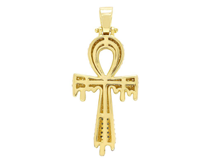 จี้ไขว้หรูหราชุบทองทรงกลมตัดเพชรโมอิสจี้ไขว้สไตล์ฮิปฮอป - Product Image 3