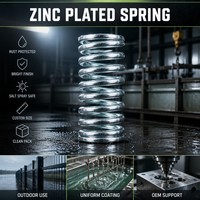 Ressort hélicoïdal en acier zingué, finition brillante, protection antirouille, taille personnalisée pour usage industriel