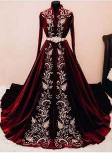 Vestido de noche de satén con estampado Floral de diseñador turco, vestido de novia con estampado Digital transpirable, cuentas hasta el suelo, Natural para fiestas - Product Image 2