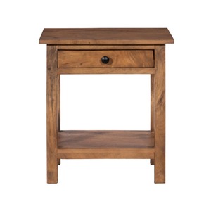 Mesita de noche de 1 cajón de madera clásica moderna para dormitorio, apartamento, versátil para muebles para el hogar, sala de estar, comedor - Product Image 1