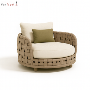 Canapé de <span class=keywords><strong>jardin</strong></span> Donoo tout temps trois places avec <span class=keywords><strong>design</strong></span> confortable de <span class=keywords><strong>fauteuil</strong></span> de <span class=keywords><strong>jardin</strong></span> et style d'angle en corde pour une utilisation en extérieur - Product Image 2