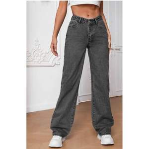 Luxury Fashion <b>Women</b> Wide Leg Grey Stretch Denim <b>Jeans</b> High Rise Loose Fit Eco-Friendly Plating Street Style Size 26-40 OSCA - Product Image 1