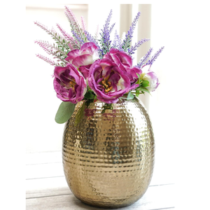 Vase à fleurs en métal martelé moderne avec luxe doré Nouveau design Vase à fleurs élégant pour la maison et entièrement personnalisable. - Product Image 1