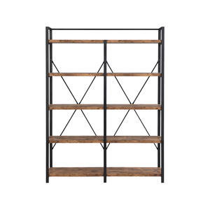 ชั้นวางหนังสือ5ชั้นทำจากไม้มะม่วงอุตสาหกรรมวินเทจและเหล็กสีดำทำด้วยมือ - Product Image 4