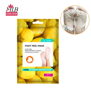 Venta al por mayor Etiqueta Privada eliminación orgánica callos exfoliante Coco limón pie Peeling mascarilla nutritiva Spa Peel Foot Mask