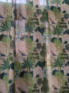 Elegante diseño personalizado Beige Floral cortinas de algodón hermoso Pavo Real impreso suave elegante ventana cubiertas opciones de tamaño - Product Image 5