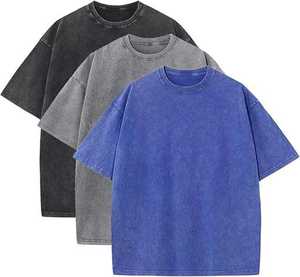 Camisa de lavado ácido para mujer Oversized Fit Custom Vintage Streetwear Venta al por mayor Low MOQ 100% Camiseta de algodón para ajuste suelto - Product Image 4