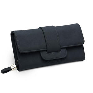 Portefeuille-pochette en cuir véritable pour femme avec protection RFID, fermeture éclair longue, design multi-compartiments, doublure en polyester - Product Image 3
