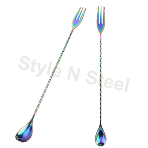 Cuillère de bar moderne multicolore classique en acier inoxydable ensemble de vaisselle polyvalent essentiel - Product Image 1