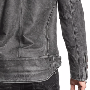 Nouvelle veste de moto en cuir véritable gris Track Racing avec veste de moto en cuir de piste protégée CE blindée pour hommes - Product Image 6