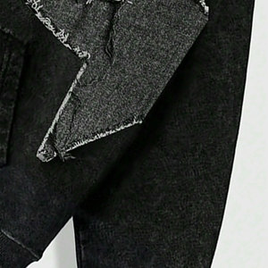 Vêtements décontractés Sweat à capuche avec patch de détresse pour hommes avec logo personnalisé/Top tendance Sweat à capuche avec patch de détresse pour hommes à vendre - Product Image 3