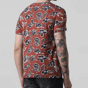 T-shirts pour hommes en coton durable, respirants, style décontracté, avec imprimé floral, service OEM disponible, Pakistan - Product Image 3