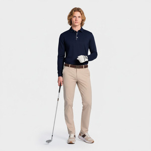Polo de golf de manga corta bordado personalizado ajuste regular para hombres - Product Image 1