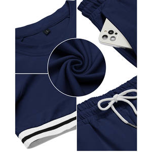 Dernier produit unique Vente en gros Survêtement d'été Tenue décontractée et confortable Survêtement d'été 100% coton à demi-manches pour hommes - Product Image 5