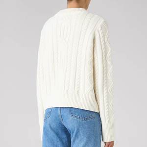 Trendy Custom Knitted Logo <b>White</b> Casual <b>Women's</b> <b>Sweatshirts</b> <b>For</b> Warm Winter Highstreet Comfortable <b>Women</b> <b>Sweatshirts</b> And Hoodies - Product Image 2