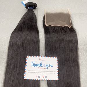 Extensiones de cabello humano crudo de trama recta larga de Remy vietnamita negro Natural de grado al por mayor - Product Image 4